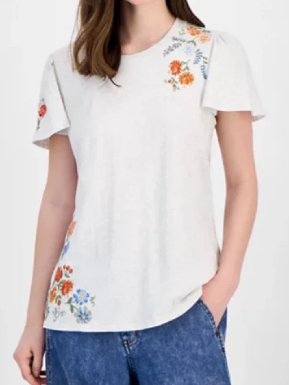 Drifwood embroidered cotton t shirt